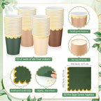 Mimorou 342 Pcs Sage Green and Brown Party Supplies Plates Napkins Cups - Image 4