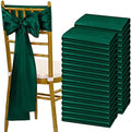 fani Forest Green Satin Chair Straps Bows,120 PCS 7x108 Inch,Chair Sash by fani