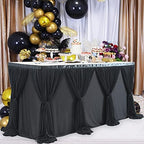 14ft Black Tulle Table Skirt for Rectangle Table or Round Tables Tutu Table Cloth for Birthday Party Baby Shower Wedding Parties Dessert Buffet Banquet Decorations - Image 2