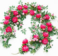 2 PCS 12FT Bendable Flower Garland, Fake Rose Vine for Home Decor,Fuchsia by zhixinyue