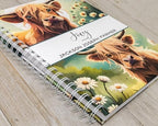 Personalized Baby Memory Book - Hardcover First Year Album Customized with Baby’s Name - Prompted Baby Journal (Highland Cow Meadow) - Image 2