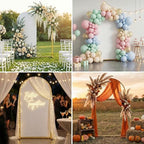 Arch Backdrop Stand and Cover Set, 6.6 x 3.3FT Gold Metal Wedding Arch for Ceremony, Heavy Duty Balloon Arch Stand with White Spandex Cover for Birthday Party, Baby Shower, Graduation, Event Decor - Image 7