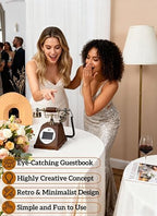 RetroVox Video & Audio Guest Book Wedding Phone Guestbook Creative Easy to Use & Fun Engagements Anniversaries Baby Showers Graduation (A White) - Image 2