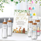 Trelaco 12 Pcs Woodland Animal Baby Shower Game Bottle Chug Wooden Sign Set - Image 5