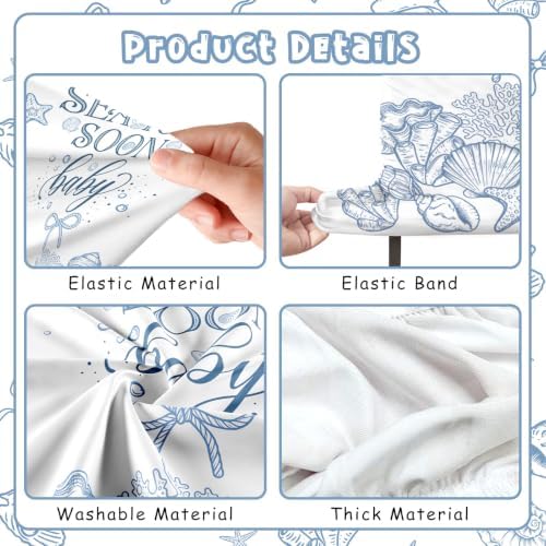 Serencatcher 7.2ft Seashell Sea You Soon Baby Shower Arch Backdrop Cover - Image 3