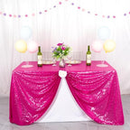 Partisout Hot Pink Tablecloth 90x132 inch Fuchsia Sequin Table Cloth Rectangle Sparkle Desk Cloths for Parties 6ft Happy New Year Birthday Tablecloths - Image 5