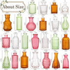 TBWIND 24pcs Colorful Glass Bud Vases Set - Image 2