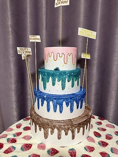 Crafare 5 Tiers Round Foam Cake Dummies Set 20 Inch Tall White Fake Cake Dummy Set 4“ 6” 8“ 10” 12“ for Wedding Supplies Baby Shower Birthday Decorating Display - Image 3