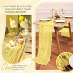 18 Pack Cheesecloth Table Runner 10FT Light Yellow Table Runner Boho Gauze Cheese Cloth Table Runners Long Rustic Sheer Table Decorations for Wedding Party Baby Bridal Shower Birthday Holiday Home - Image 5