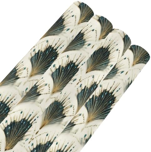 pnyoin Merry Christmas Wrapping Paper Roll,Oriental Fan Print Gift Wrap Perfect for Xmas,Birthday,Weddings, Brides, Holidays, Baby Showers，58 x 23 inches,4 Roll - Image 6