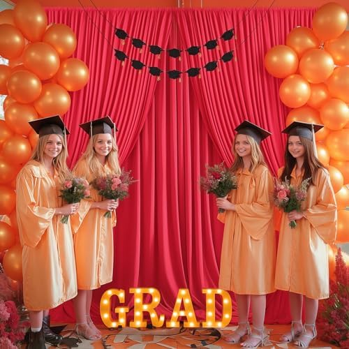 Red Backdrop Curtains 10 Panels-Wrinkle-Free Polyester Photography Drapes Party Photo Backgrounds for Wedding Christmas Photo Backdrops- 40 X10FT - Image 6