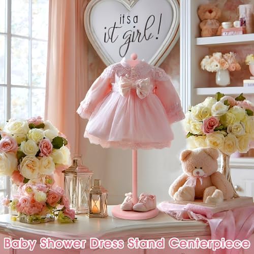 Bucherry 2 Pack Baby Clothes Display Stand Clothe Rack Baby Shower, Pink - Image 3