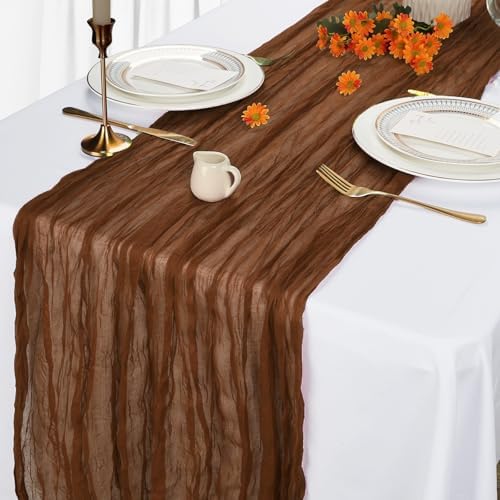 12 Pack 35 x 120 Inch Brown Table Runner Cheesecloth 10Ft - Image 4