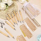 Gilprop 50 Sets Kraft Brown Baby Shower Favors for Guests Includes 50 Baby Shower Ballpoint Pens 50 Thank You Bookmarks with Organza Bags for Gender Reveal Gifts Guest Prizes - Image 5