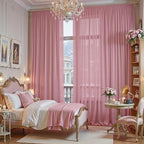 10ft×10ft Wrinkle Free Dusty Rose Backdrop Curtain Drapes, 2 Panels 5ftx10ft Sheer Tulle Chiffon Backdrop Panels Curtains for Wedding Baby Shower Birthday Party Stage Photo Home Decorations - Image 4