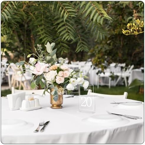Acrylic Table Numbers 1-20 with Stand, Printed White Font on 4x6 inch Acrylic, Clear Table Number Signs and Holders, Centerpiece for Events, Weddings, Reception, Party, Anniversary, and Decoration - Image 7