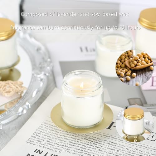 36 Pcs 4 Oz Mason Jar Candles, Lavender Scented Soy Candles Bulk Set for Stress Relief and Relaxation, Great Favors for Wedding, Christmas, Housewarming Gifts (Gold, Lavender, 36) - Image 4