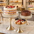 3 Pcs Cake Display with Mirror, Wedding Crystal Cake Stands for Reception - Image 6