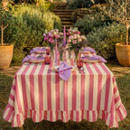 Tudomro Striped Tablecloth, Rectangle, Cedar Rose, Cream, 60'' X 120'' - Image 7