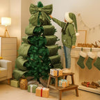 Wavwavw Christmas Giant Velvet Bow Decor Olive Green Big Bow 75 x 18 Inches - Image 4