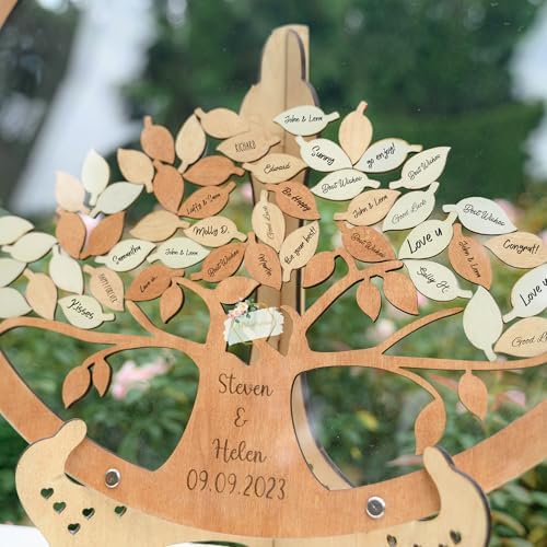 Wedding Guest Book Alternative Tree, Wooden Leaf Drop Box, Rustic Decor - Image 3