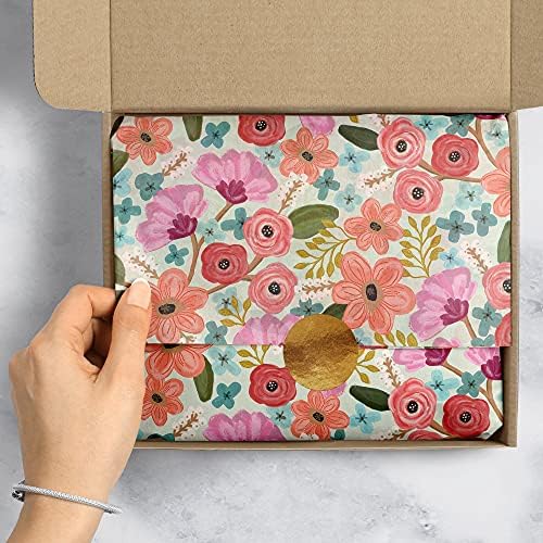 Jillson Roberts Premium Bulk 20" x 30" Printed Tissue For Wrapping and Gift Bags, Floral, 240 Sheets - Image 4