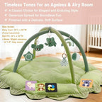 5-in-1 Baby Activity Gym & Play Mat with 6 Hanging Toys, Tummy Time Mat & Cards - Extra Large, Reversible Machine Washable Pad - Gift for Newborns, Infants 0-12 Months, Green - Image 5