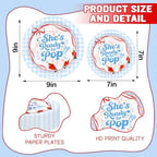 Shes Ready to Pop Baby Shower Plates, Blue Disposable Tableware Set for 25 - Image 2