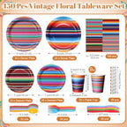450 Pcs Tableware Set, Serve 50, Multicolor, Mexico Fiesta - Image 2