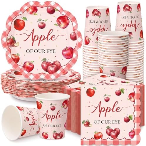 Qinyoung 50 Set / 150 Pcs Apple of Our Eye Baby Shower Party Decoration by Qinyoung