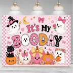 Cartoon Pink Halloween Children's Birthday Background 8x6 FT by Unknown