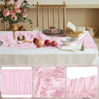 12 Pack Cheesecloth Table Runner 10Ft Christmas Gauze Boho Table Runners for Wedding Decor Bridal Shower Decorations Baby Shower Party(35" x 120")(Blushing Pink) - Image 3