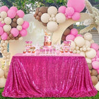 SoarDream Hot Pink Sequin Tablecloth 90"x156" Birthday Table Cloth by SoarDream