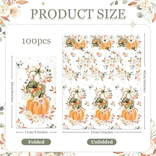 MEHOFOND Fall Pumpkin Baby Shower Backdrop Balloon Arch Kit, with 100 Pack napkins, Fall Pumpkin Placemats Set of 4 - Image 2