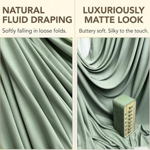 10ftx10ft Dusty Sage Backdrop Curtain for Wedding Parties, Wrinkle Free Silky Polyester 2 Panels 5x10ft Draping Fabric Photo Back Drop Cloth Drapery for Birthday Photography Background Photoshoot - Image 5