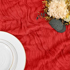 24 Pack Red Table Runner 10Ft Cheesecloth Table Runner Rustic Gauze Table Runners Romantic Long Sheer Fabric Cheese Cloth Table Runners for Wedding Party Bridal Baby Shower - Image 5