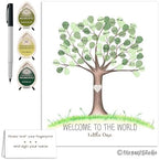 Neutral Baby Shower Fingerprint Tree Set Guestbook Alternative, 8.5x11" - Image 6