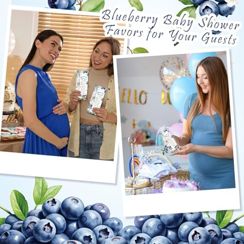 145 Pieces Blueberry Baby Shower Favors for Guest BlueBerry Sweet Baby Ballpoint Pens and Keychains Gifts Bulk Retractable Baby Shower Pens Gender Reveal Greeting Cards Souvenirs Prizes - Image 7
