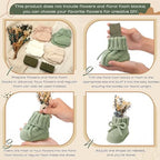 Tranqun 4 Sets Baby Booties Centerpiece No Floral DIY,Bow,Sage Green - Image 3