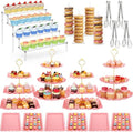 LemonRoad 19 Pcs Cupcake Stand Holder Dessert Table Display,Clear and Pink by Unknown