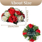 Sziqiqi Artificial Flower Centrepieces for Tables, Red & White, 6Pcs - Image 7