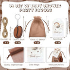 Roshtia 36 Set Coffee Baby Shower Favors for Guests Clear Acrylic Shot Glasses Thank You Tags Keychains Organza Bags Coffee Party Supplies for Girl Gender Reveal Favor - Image 3
