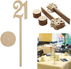 Tinksky 1-40 Wooden Table Numbers with Holder Base for Wedding Home Party Decoration, Pack of 40 - Image 5