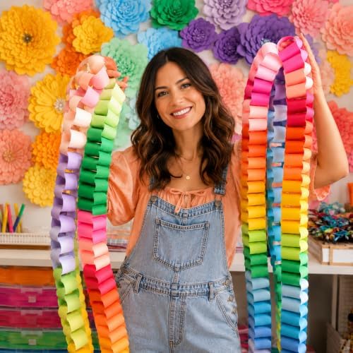 Chunky Colorful Paper Chain Garland Strips 500 Sheets 3 x 8 Inch - Image 4