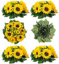 BLOSMON Fake Sunflowers Flower Centerpieces - 6 Pcs Artificial Flowers by Blosmon