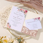 25Pcs Tri-Fold Glitter Wedding Invitations with RSVP Cards and Envelopes - Image 5