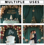 20x10FT Dark Green Backdrop Curtains for Wedding Parties, Wrinkle Free Photo Backdrop Curtains for Wedding Birthday Party Baby Shower, Fabric Drape with Rod Pockets 5ft x 10ft, 4 Panels - Image 4