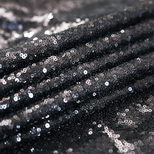 SoarDream Black Sequin Tablecloth 90"x156" Party Glitter Table Cloth - Image 6