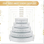 Wenqik 5 Pcs Metal White Cake Stand,16/14/12/10/8 in Round Cake Holder - Image 2