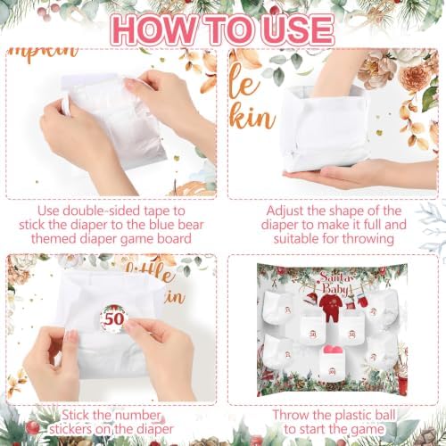Ctosree 31 Pcs a Santa Baby Is on the Way Diaper Game Set - Image 4